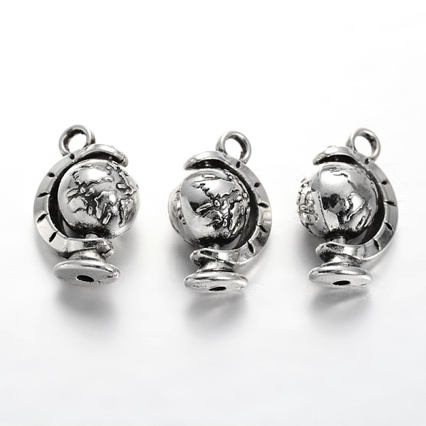 

PandaHall Tibetan Style Alloy Tellurion Pendants, Rotatable Pendants, Cadmium Free & Lead Free, Antique Silver, 18x12x9mm, Hole: 2.5mm...
