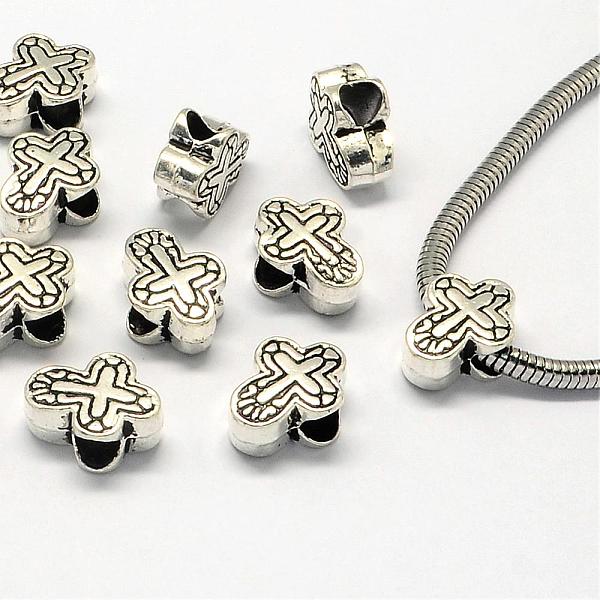 

PandaHall Alloy European Beads, Large Hole Beads, Cross, Antique Silver, 14.5x11x6.5mm, Hole: 5mm Alloy Cross