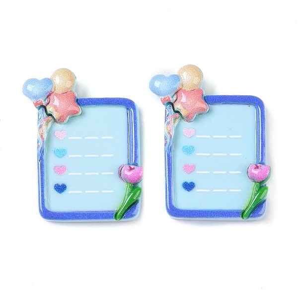 

PandaHall Opaque Resin Decoden Cabochons, Notepad, Light Sky Blue, 29.5x23.5x7.5mm Resin Rectangle
