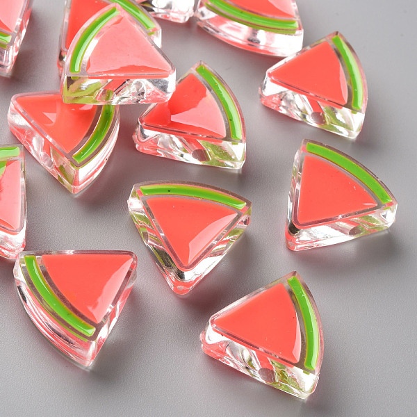 

PandaHall Transparent Enamel Acrylic Beads, Watermelon, Tomato, 23.5x25.5x9mm, Hole: 3.5mm Acrylic Fruit Red