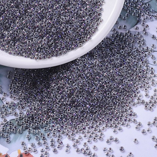 

PandaHall MIYUKI Round Rocailles Beads, Japanese Seed Beads, 11/0, (RR3203) Magic Violet Lined Crystal, 2x1.3mm, Hole: 0.8mm, about..., Purple