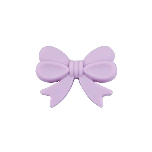 

PandaHall Bowknot Food Grade Silicone Beads, Chewing Beads For Teethers, DIY Nursing Necklaces Making, Thistle, 16x26mm Silicone Bowknot..., Purple
