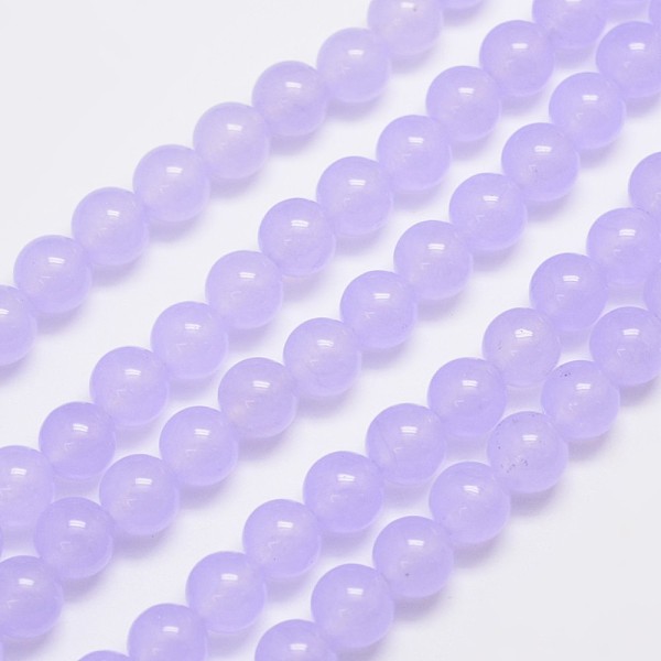 

PandaHall Natural & Dyed Malaysia Jade Bead Strands, Round, Lilac, 8mm, Hole: 1.0mm, about 48pcs/strand, 15 inch Malaysia Jade Round Purple