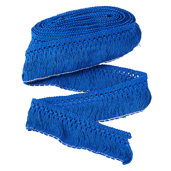 

PandaHall Cotton Tassel Fringe Trimming, Clothes Decoration, Costume Accessories, Dark Blue, 50x1.5mm, 5 yards/bag Cotton Flat