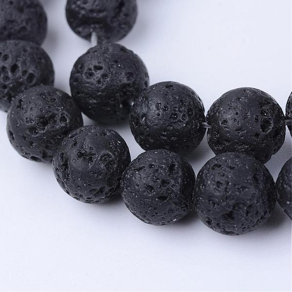 

PandaHall Natural Lava Rock Beads Strands, Round, 10~10.5mm, Hole: 1.2mm, about 36pcs/strand, 15.5 inch Round
