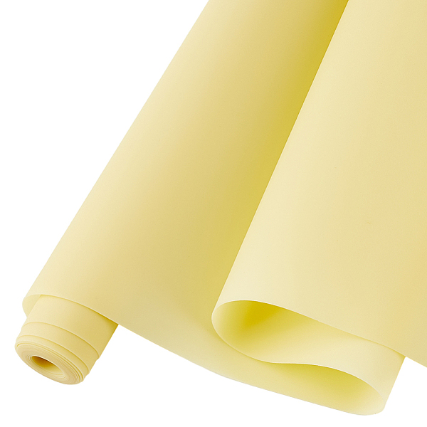 

PandaHall DICOSMETIC 2M/Roll PVC Fabric Yellow Plastic Fabric Solid Color Leather Sheets Leather Fabric Sheets PVC Fabric Roll for DIY...