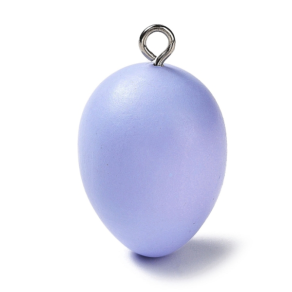 

PandaHall Easter Theme Spray Painted Wood Pendants, Easter Egg Charms with Platinum Tone Iron Loops, Medium Slate Blue, 46~48x28~29mm, Hole...