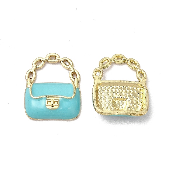 

PandaHall Alloy Enamel Pendants, Cadmium Free & Nickel Free & Lead Free, Golden, Handbag Charm, Medium Turquoise, 19.5x16x4mm, Hole: 6x9mm...