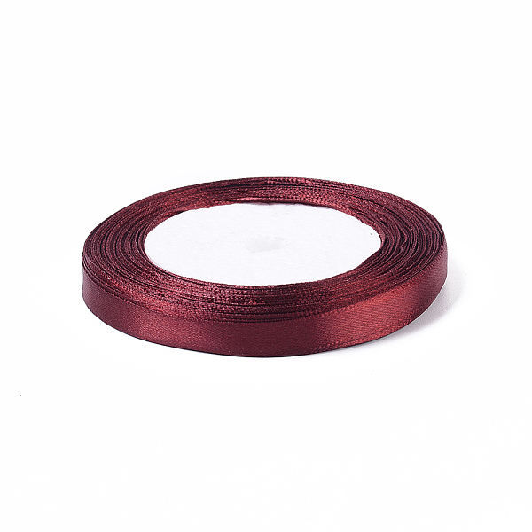 3/8 Inch(10mm) Dark Red Satin Ribbon For Hairbow DIY Party Decoration