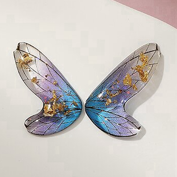 

PandaHall Gradient Color Transparent Resin Pendants, Butterfly Wing Charms with Gold Foil, Lilac, 19x11.5x2mm Resin Wing Purple