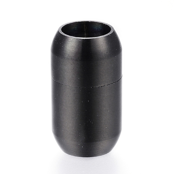 

PandaHall 304 Stainless Steel Magnetic Clasps with Glue-in Ends, Barrel, Gunmetal, 21mm, Hole: 8mm 304 Stainless Steel Barrel