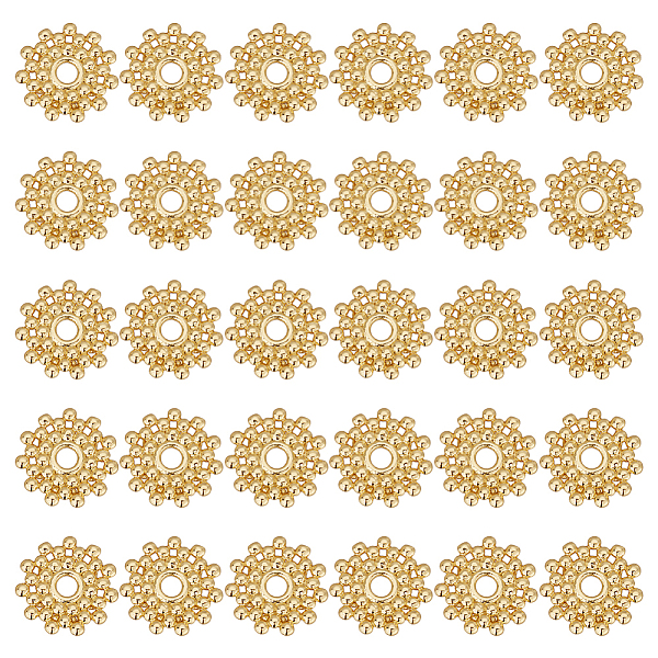

PandaHall DICOSMETIC 30Pcs Brass Spacer Beads, Long-Lasting Plated, Round, Real 18K Gold Plated, 9x8.5x1mm, Hole: 1.6mm Brass Round