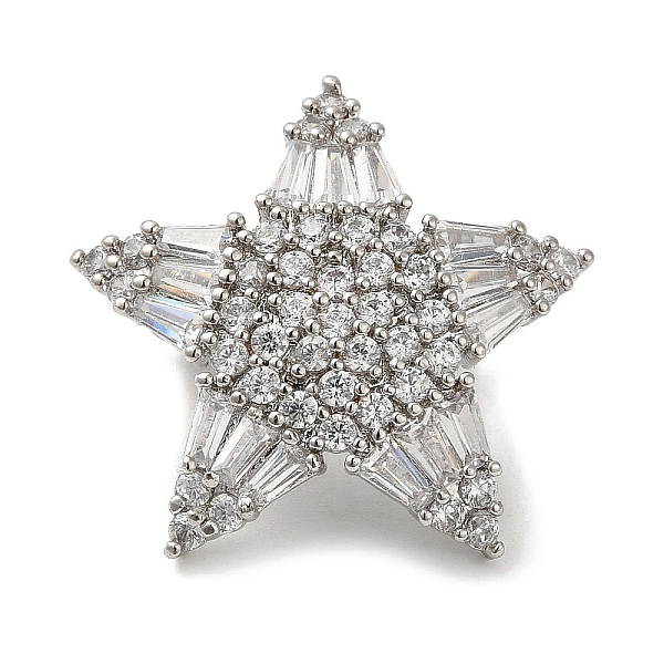 

PandaHall Rack Plating Brass Micro Pave Clear Cubic Zirconia Twister Clasps, Cadmium Free & Lead Free, Long-Lasting Plated, Star, Platinum...