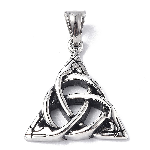 

PandaHall 304 Stainless Steel Pendants, Triple Horn Charm, Antique Silver, 32x29.5x5mm, Hole: 5x7.5mm 304 Stainless Steel Others