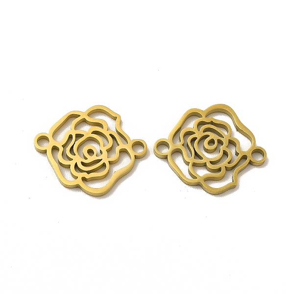 

PandaHall Ion Plating(IP) 304 Stainless Steel Connector Charms, Rose Links, Golden, 17.5x15x1.5mm, Hole: 1.8mm 304 Stainless Steel Flower