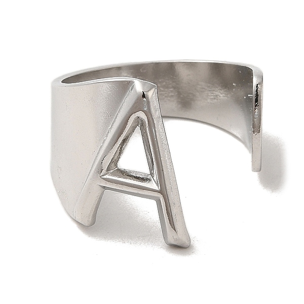 

PandaHall 201 Stainless Steel Finger Rings, Letter A, Inner Diameter: 18mm 201 Stainless Steel Letter A
