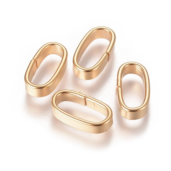 

PandaHall 201 Stainless Steel Quick Link Connectors, Linking Rings, Closed but Unsoldered, Golden, 12x6.5x2.8mm, Inner Diameter: 10x4.3mm...