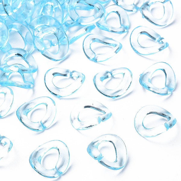 

PandaHall Transparent Acrylic Linking Rings, Quick Link Connectors, for Cable Chains Making, Twisted Oval, Deep Sky Blue, 19x16.5x2.5mm...