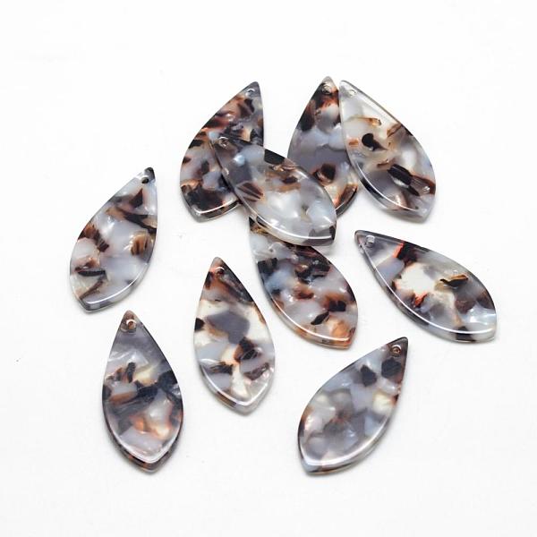 

PandaHall Cellulose Acetate(Resin) Pendants, teardrop, Coconut Brown, 36.5x15.5x2.5mm, Hole: 1.5mm Cellulose Acetate Teardrop Brown