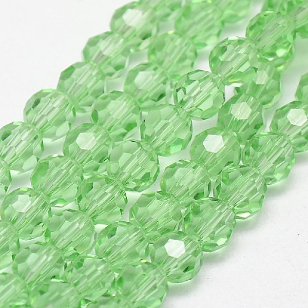 

PandaHall Glass Beads Strands, Faceted(32 Facets), Round, Pale Green, 6mm, Hole: 1.2mm, about 88~91pcs/strand, 19.49 inch~20.08 inch...