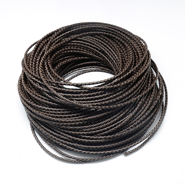 

PandaHall Leather Braided Cord, Coconut Brown, 5mm, about 54.68 yards(50m)/bundle Leather Round Brown