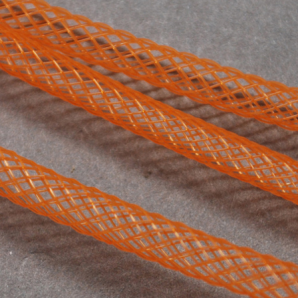 

PandaHall Plastic Net Thread Cord, Dark Orange, 8mm, 30Yards Plastic Orange