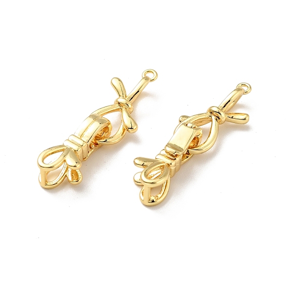 

PandaHall Rack Plating Brass Fold Over Clasps, Cadmium Free & Lead Free, Long-Lasting Plated, Knot, Golden, 31.5mm, Knot: 18.5x8.5x5mm..., Clear