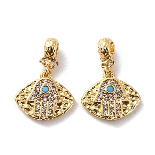 

PandaHall Brass Micro Pave Cubic Zirconia Pendants, Long-Lasting Plated, Cadmium Free & Lead Free, Eye with Hamsa Hamsa Hand/Hand of Miriam..., Multicolor