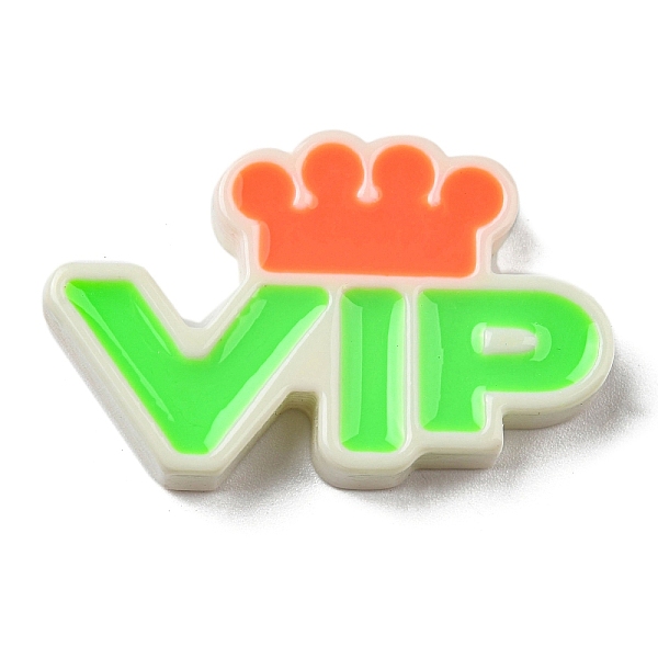 

PandaHall Opaque Resin Enamel Cabochons, Word VIP, Spring Green, 24x39x5mm Resin Word