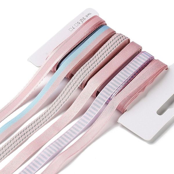 

PandaHall 18 Yards 6 Styles Polyester Ribbon, for DIY Handmade Craft, Hair Bowknots and Gift Decoration, Pink Color Palette, Plum, 3/8~1/2..., Purple