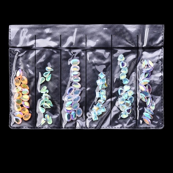 

PandaHall Transparent Resin Rhinestone Cabochons, Nail Art Decoration Accessories, AB Color Plated, Faceted, teardrop, & Oval & Square &..., Multicolor