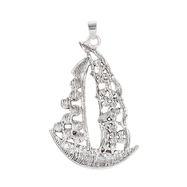 

PandaHall Tibetan Style Alloy Rhinestone Pendants, Sailboat, Antique Silver, Crystal, 59x39x4mm, Hole: 7mm Alloy+Rhinestone Vehicle Clear