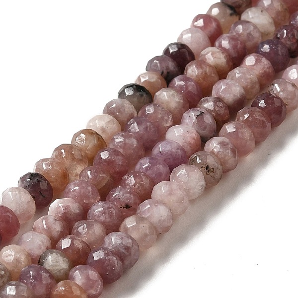 

PandaHall Natural Lepidolite/Purple Mica Stone Beads Strands, Faceted, Rondelle, 6x4mm, Hole: 1~1.2mm, about 101pcs/strand, 15.94 inch...