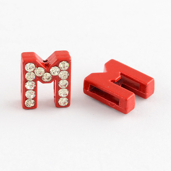 

PandaHall Mixed Color Zinc Alloy Grade A Rhinestone Letter Slide Charms, Letter.M, 12.5x11x4.5mm, Hole: 8x1.5mm Alloy+Rhinestone Letter M..., Clear