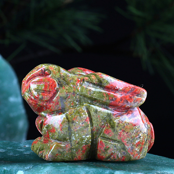 

PandaHall Natural Ruby in Zoisite Home Display Decorations, 3D Rabbit, 15x38x28mm Ruby in Zoisite Rabbit