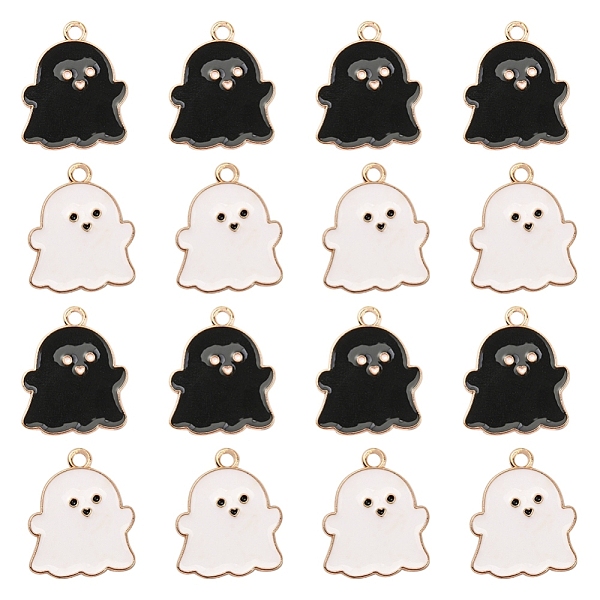 

PandaHall 8Pcs 2 Colors Alloy Enamel Pendants, Halloween, Ghost, Light Gold, Mixed Color, 22x18x1.5mm, Hole: 2mm, 4pcs/color Alloy+Enamel..., Multicolor