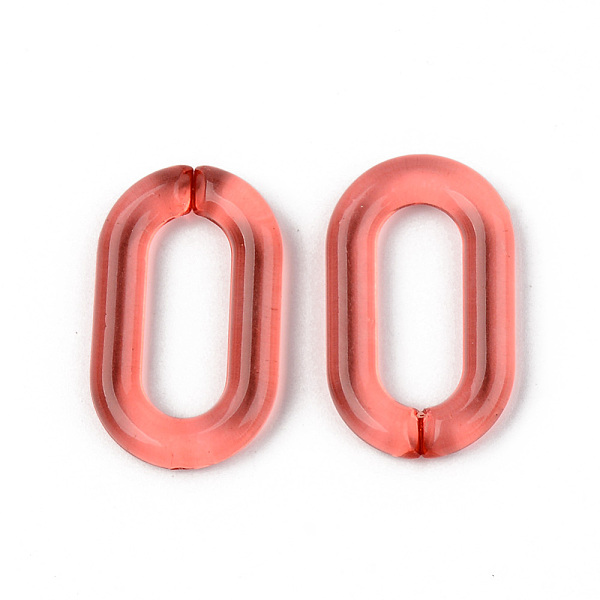 

PandaHall Transparent Acrylic Linking Rings, Quick Link Connectors, for Cable Chains Making, Unwelded, Oval, Crimson, 27x16.5x4.5mm, Inner..., Pink