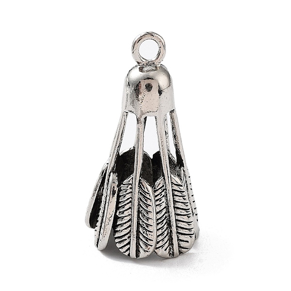 

PandaHall Tibetan Style Alloy Pendants, Badminton Charms, Antique Silver, 49x25~25.5mm, Hole: 4mm Alloy Sports