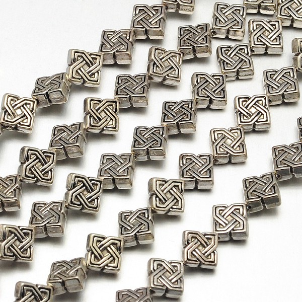 

PandaHall Tibetan Style Rhombus Alloy Bead Strands, Lead Free & Cadmium Free & Nickel Free, Antique Silver, 7x4mm, Hole: 1mm, about...