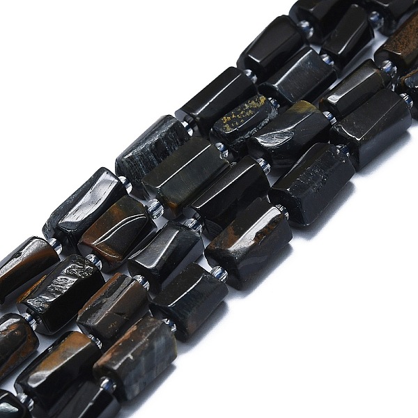 

PandaHall Natural Blue Tiger Eye Dyed Beads Strands, with Seed Beads, Faceted, Column, 12~13x6~8x6~8mm, Hole: 1mm, about 28pcs/strand...