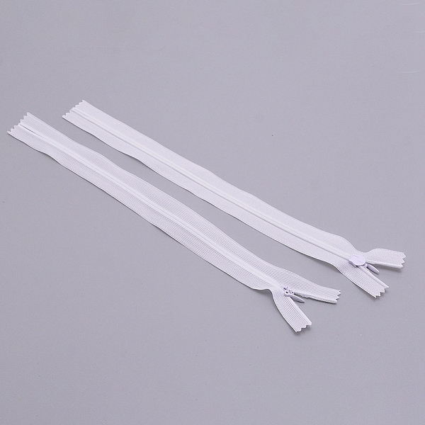 

PandaHall Nylon Zip Fastener, with Iron Zipper, for Garment Accessories, White, 45x2.5x0.2cm Nylon White