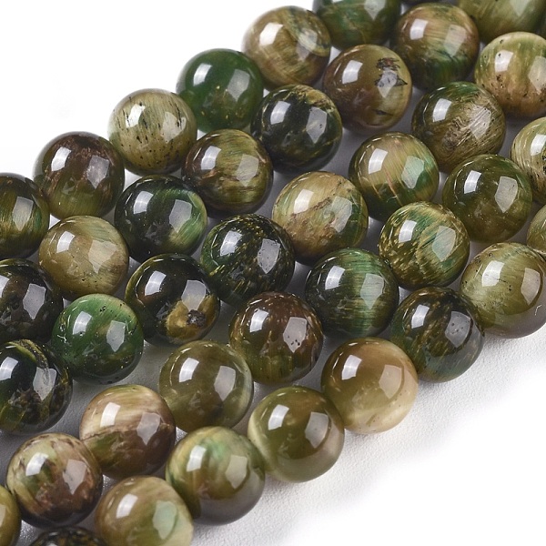 

PandaHall Natural Tiger Eye Beads Strands, Dyed & Heated, Round, Dark Olive Green, 6mm, Hole: 1mm, about 60pcs/strand, 14.3 inch(36.5cm)...