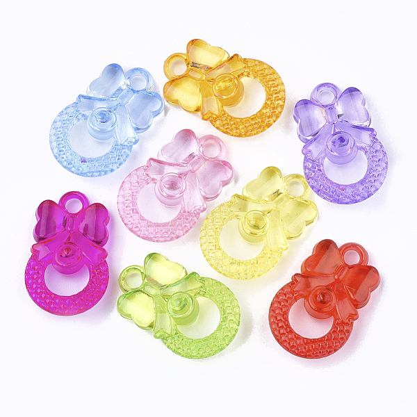 

PandaHall Transparent Acrylic Pendants, Christmas Bell , Mixed Color, 28x17.5x9mm, Hole: 3mm, about 380pcs/500g Acrylic Bell Multicolor