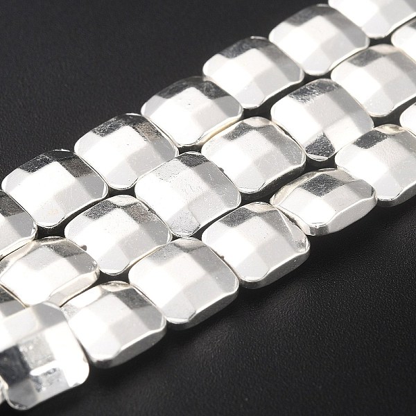 

PandaHall Non-magnetic Synthetic Hematite Beads Strands, Galvanic Plating(Color Retention for 1 Year), Rectangle, Faceted, Silver Plated...