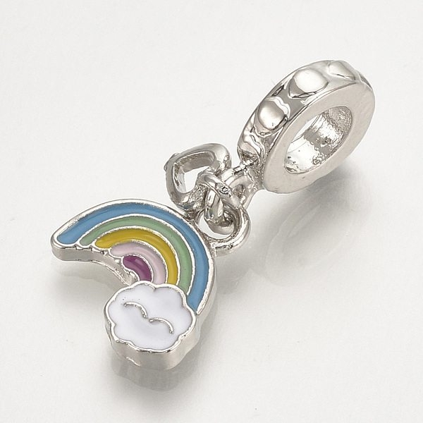 

PandaHall Alloy Enamel European Dangle Charms, Large Hole Pendants, Rainbow, Platinum, Colorful, 22.5mm, Hole: 5mm, Rainbow: 12x12mm & Heart...