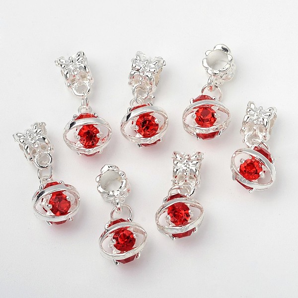 

PandaHall Alloy European Dangle Pendants, with Brass Rhinestone, Silver Color Plated, Oval, Hyacinth, 25.5mm, Hole: 4.5mm Alloy+Rhinestone...