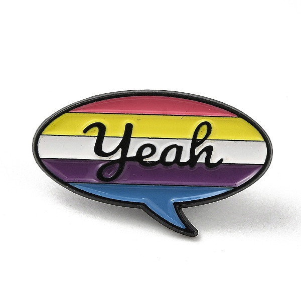 

PandaHall Word Yeah Creative Speech Bubble Enamel Pins, Black Alloy Brooch for Backpack Clothes, Colorful, 18.5x30.5x1.5mm Alloy+Enamel...