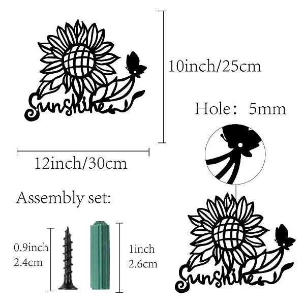 

PandaHall Iron Hanging Decors, Metal Art Wall Decoration, Word Sunshine & Sunlower, for Bathroom, Living Room, Home, Office, Garden, Kitchen...
