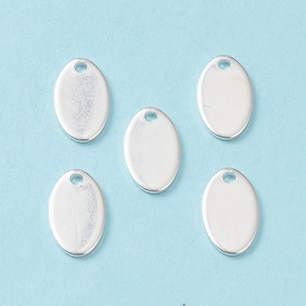 

PandaHall 304 Stainless Steel Charms, Stamping Blank Tag, Oval, Silver, 9x5x1mm, Hole: 1.2mm 304 Stainless Steel Oval
