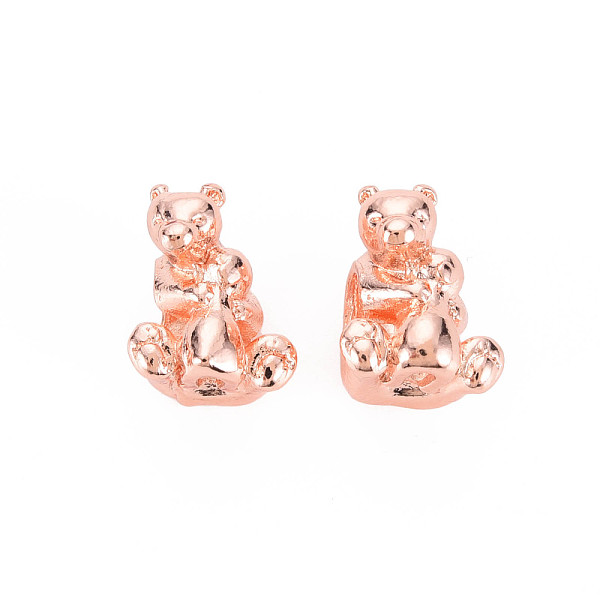 

PandaHall Rack Plating Alloy European Beads, Large Hole Beads, Cadmium Free & Nickel Free & Lead Free, Bear, Rose Gold, 13x11x10mm, Hole...